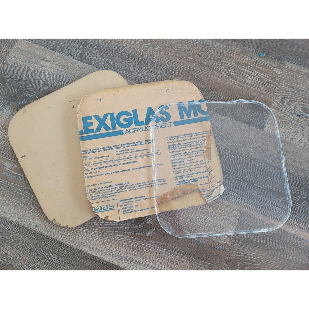 Lexiglass MO Acrylic Sheet x 3 Clear 1/4" Plastic Mold Rounded Edges‎ 11 x 11